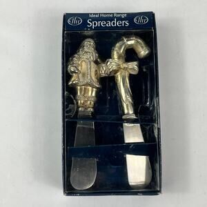 IHR Christmas Santa Candy Cane Spreader Set Stainless Steel Handles 5.5" Holiday